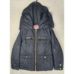 Juicy Couture Women's Hooded Black Gold‎ Puffer Jacket Size S 2010